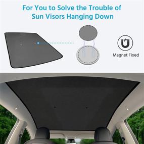 img 3 attached to 🌞 Tesla Model Y Sunroof Top Window Sunshade - Black Glass Roof Sunshade | Compatible for Model Y