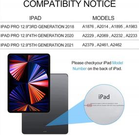 img 3 attached to Съемный чехол-клавиатура с умным трекпадом и держателем для Apple iPad Pro 12.9 дюймов – подсветка 7 цветов – совместим с 3-м, 4-м, 5-м и 6-м поколением – чехол-клавиатура KVAGO черного цвета для Apple iPad Pro 12.9 2022 года.