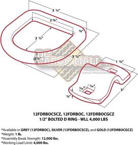 img 3 attached to 🔒 Heavy Duty DC Cargo Mall 1/2" D-Ring Bolting Tie-Down Anchors with Bolt-on Mounting Bracket Clips for Trucks and Flatbed Trailers