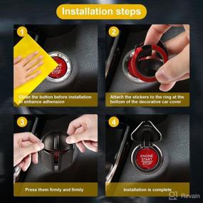 img 1 attached to Enhance Your Car's Style and Protection with Ouzorp Push Button Start Cover (Black)