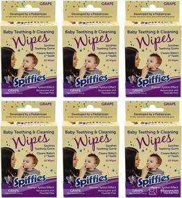img 3 attached to 🍇 Spiffies Grape Flavored Toothwipes - Pack of 6, 20 Count