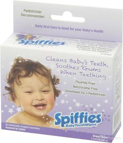 img 1 attached to 🍇 Spiffies Grape Flavored Toothwipes - Pack of 6, 20 Count
