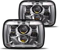 🔦 hwstar 2022 upgraded 180w dot 500% bright anti-glare h6054 5x7 7x6 led headlights: enhance visibility & compatibility for jeep cherokee xj wrangler yj ford chevy gmc toyota nissan etc pair logo