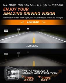 img 3 attached to 🔦 Hwstar 2022 Upgraded 180W DOT 500% Bright Anti-glare H6054 5x7 7x6 Led Headlights: Enhance Visibility & Compatibility for Jeep Cherokee XJ Wrangler YJ Ford Chevy GMC Toyota Nissan etc Pair