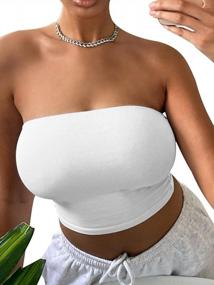 img 3 attached to Flaunt Your Style With LCNBA Women'S Strapless Tube Crop Top - A Must-Have For Every Fashionista!