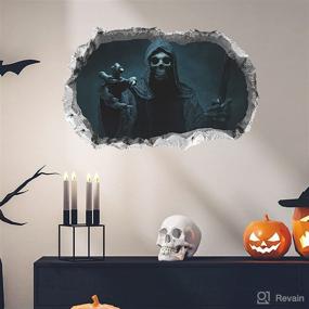 img 2 attached to 👻 Dozesheep Halloween 3D Floor Sticker: Scary Skeleton Decals for Spooky Home Decor & Kids' Rooms - H008C