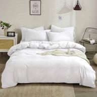 modern style queen white duvet cover set - 90x90 soft bedding with convenient zipper and ties - 3 pieces for ultimate comfort - ideal for men and women logo