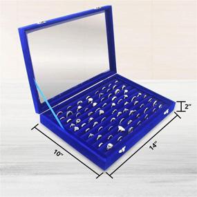 img 3 attached to Ring Organizer Display Case ~ 11 Rows Multiple Ring Holder ~ Jewelry Tray Organizer With Studs ~ Ring & Earring Holder Storage Box For Shows With Transparent Lid (Blue)