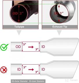 img 2 attached to Upower Exhaust Tailpipe Stainless Universal