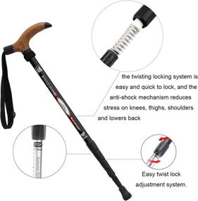 img 3 attached to Ultralight Trekking Pole Anti-Shock Aluminum Alloy Quick Lock Telescopic Walking Stick Adjustable Cane Crutch With Cork Grips & Tungsten Tips For Mountains Hiking And Trekking