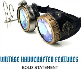 img 1 attached to Steampunk Victorian Goggles With Compass Design, Colored Lenses, And Ocular Loupe By UMBRELLALABORATORY - Optimize Your Style
