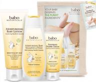 babo botanicals newborn essentials set with organic calendula and colloidal oatmeal, hypoallergenic, perfect baby shower gift - 3-pack логотип