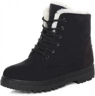 warm and comfortable winter snow boots for women with fur lining and lace-up closure logo