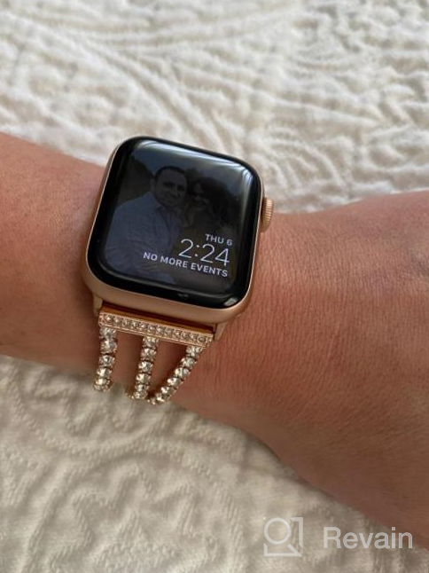 img 1 attached to Bling Rhinestone Metal Link Apple Watch Band For Women - Compatible With Series 1-8 And SE review by Jack Duncan