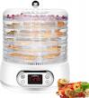 food dehydrator, 6 trays dehydrator for food and jerky, fruits herbs veggies meat dog treats, digital timer & temperature control, bpa-free, dishwasher safe, 400w, fruit roll sheet included (white) logo
