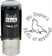 excelmark custom round self-inking teacher stamp with seal of approval logo