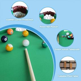 img 3 attached to Stable Foldable Billiard Table With Accessories Set - AIPINQI55 For Adults, Teenagers, And Kids - Includes Cues, Triangle, Chalk, And Brush - Perfect For Pool Games And Snooker