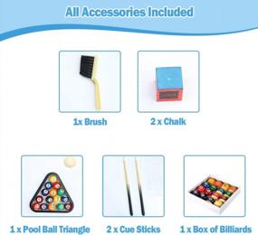 img 1 attached to Stable Foldable Billiard Table With Accessories Set - AIPINQI55 For Adults, Teenagers, And Kids - Includes Cues, Triangle, Chalk, And Brush - Perfect For Pool Games And Snooker