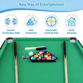 img 2 attached to Stable Foldable Billiard Table With Accessories Set - AIPINQI55 For Adults, Teenagers, And Kids - Includes Cues, Triangle, Chalk, And Brush - Perfect For Pool Games And Snooker