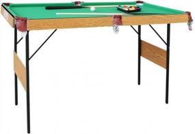 img 4 attached to Stable Foldable Billiard Table With Accessories Set - AIPINQI55 For Adults, Teenagers, And Kids - Includes Cues, Triangle, Chalk, And Brush - Perfect For Pool Games And Snooker