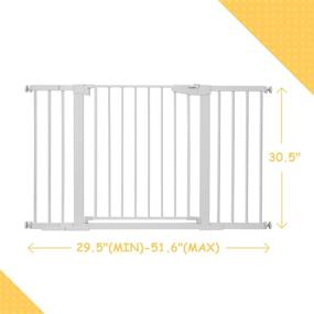 img 1 attached to 🚧 Cumbor 29.5"-51.6" Baby Gate Extra Wide: Mom's Choice Awards-Winning Safety Pet Gate for Stairs, Doorways, Includes 4 Wall Cups - Easy Walk Thru, Auto Close - White