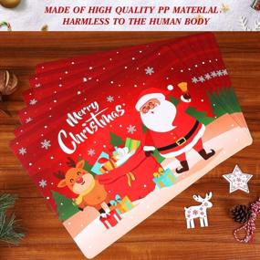 img 2 attached to BESTonZON 6PCS Cute Christmas Place Mats Table Mats Merry Xmas Placemats For Dining Room Kitchen Table Decor (43X30X0.05Cm)