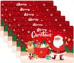 bestonzon 6pcs cute christmas place mats table mats merry xmas placemats for dining room kitchen table decor (43x30x0.05cm) logo