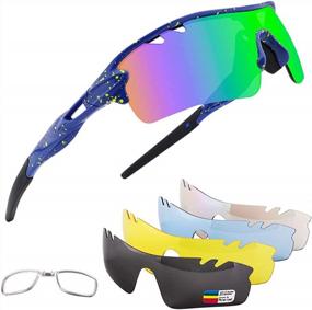 img 4 attached to Enhance Your Sports Performance With Xiyalai Polarized Sports Sunglasses - 5 Interchangeable Lenses For Cycling, Running, And More!