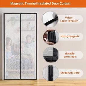 img 1 attached to 34X83 YUFER Magnetic Thermal Insulated Curtain, EVA Door Cover For Air Conditioner Heater Room Home Kitchen - Fits Doors Up To 34" X 83" MAX