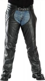 img 1 attached to Xelement B7552 Men'S Black 'Easy Fit' Premium Leather Motorcycle Chaps - 36