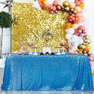 игристая скатерть с пайетками цвета морской волны - прямоугольная полиэфирная скатерть 60 х 102 дюймов для свадеб, дней рождения и торжеств логотип