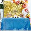 sparkling aqua blue sequin tablecloth – 60 x 102 inch rectangle polyester table cover for weddings, birthdays and celebrations logo