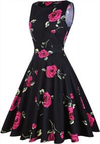 img 2 attached to Women'S Vintage 1950S Floral Rockabilly Swing Prom Cocktail Dress
