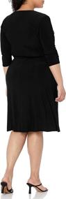 img 1 attached to Star Vixen Womens Plus Size Fauxwrap Women's Clothing : Dresses