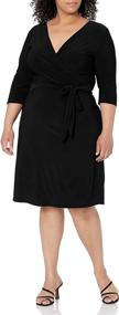 img 2 attached to Star Vixen Womens Plus Size Fauxwrap Women's Clothing : Dresses