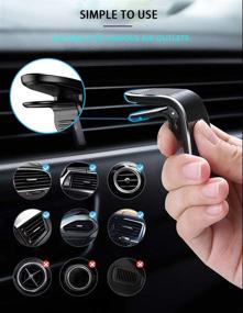 img 1 attached to 📱 YCMY QL 2Pcs Silver Universal Car Phone Holder: Magnetic Air Vent Mount Stand for GPS and Mobile Phones