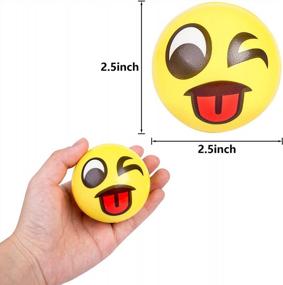 img 3 attached to Set Of 24 LovesTown 2.5 Inch Foam Stress Balls For Hand, Wrist, And Finger Exercises - Funny Faces For Therapy, Stress Relief, And Squeezing
