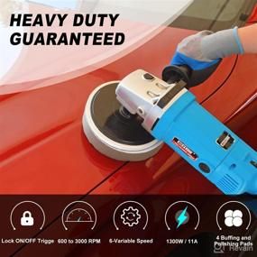 img 3 attached to Wild Edge 7 Inch Car Polisher: Advanced 11 Amp Corded Polisher Kit with 6 Variable Speed Levels