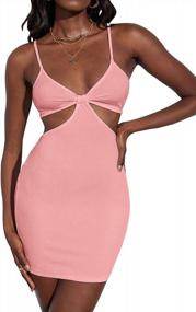 img 4 attached to Backless Spaghetti Strap Bowknot Club Bodycon Dress With Sexy Cutouts For Women By VNVNE