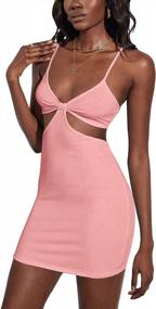 img 2 attached to Backless Spaghetti Strap Bowknot Club Bodycon Dress With Sexy Cutouts For Women By VNVNE