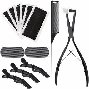 img 4 attached to EHDIS Tape-In Hair Extensions Tool Kit With Sealing Pliers, Double Sided Adhesive Tape Tabs, And Flat Surface Hair Extension Tools For Easy Installation Of Hair Extensions