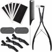 ehdis tape-in hair extensions tool kit with sealing pliers, double sided adhesive tape tabs, and flat surface hair extension tools for easy installation of hair extensions logo