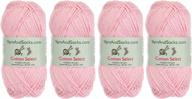 sport weight primrose pink cotton yarn - jubileeyarn cotton select - pack of 4 skeins (50g each) logo