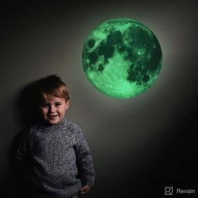 img 1 attached to 🌕 Glow in The Dark Moon Night Luminous Stickers for Kids Room - Removable Adhesive Wall Decal in Green