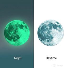 img 2 attached to 🌕 Glow in The Dark Moon Night Luminous Stickers for Kids Room - Removable Adhesive Wall Decal in Green