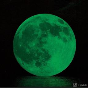 img 3 attached to 🌕 Glow in The Dark Moon Night Luminous Stickers for Kids Room - Removable Adhesive Wall Decal in Green