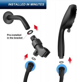 img 1 attached to NBC News Recommended 6-Mode Handheld Shower Head Set - High Pressure, Tool-Free 1-Min Installation & Matt Black Finish!