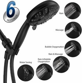 img 2 attached to NBC News Recommended 6-Mode Handheld Shower Head Set - High Pressure, Tool-Free 1-Min Installation & Matt Black Finish!