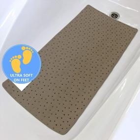img 3 attached to Запатентованный нескользящий коврик для ванной SAFELAND: 30X15 дюймов, материал TPR, экологически чистый и пригодный для машинной стирки!