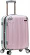 rockland london hardside spinner wheel luggage, mint, carry-on 20-inch logo
